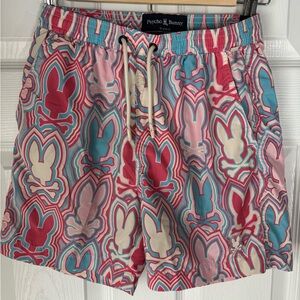 Psycho Bunny Boys' Chuck Allover-Bunny-Printed Swim Trunks